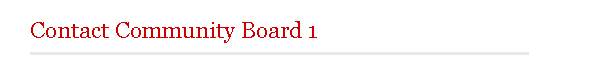 Contact Community Board 1