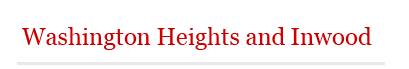 Inwood and Washington Heights