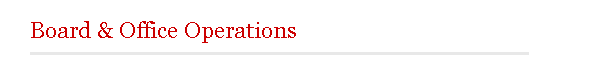 Board & Office Operations