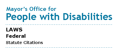 Mayor's Office for People with Disabilities - Statute Citations