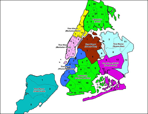 Franchise Territories by Community Districts