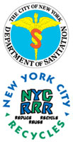 dsny seal and nyc recycles logo