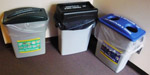 centralized recycling and trash containers