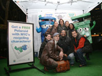 recycling characters at Bryant Park tree lighting ceremony