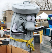 Trashcan Character at Bronx Electronics Recyling Event