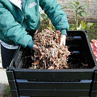 photo: selecting an outdoor compost bin
