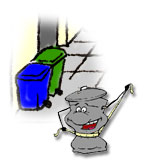 illustration: recycling bins