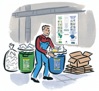 basement recycling area