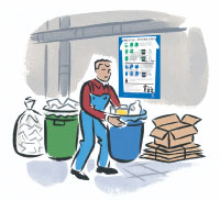 basement recycling area