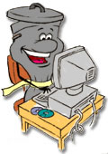 image: gray can at computer