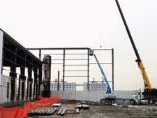 image: The northern wall of the processing building is installed