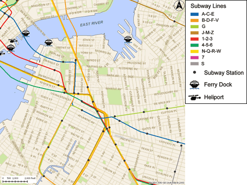 Map of Downtown Brooklyn Transportation