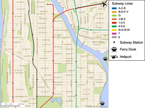 Map of Harlem Transportation