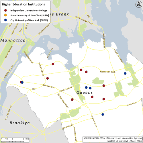 Map of Queens Schools