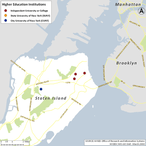 Map of Staten Island Schools