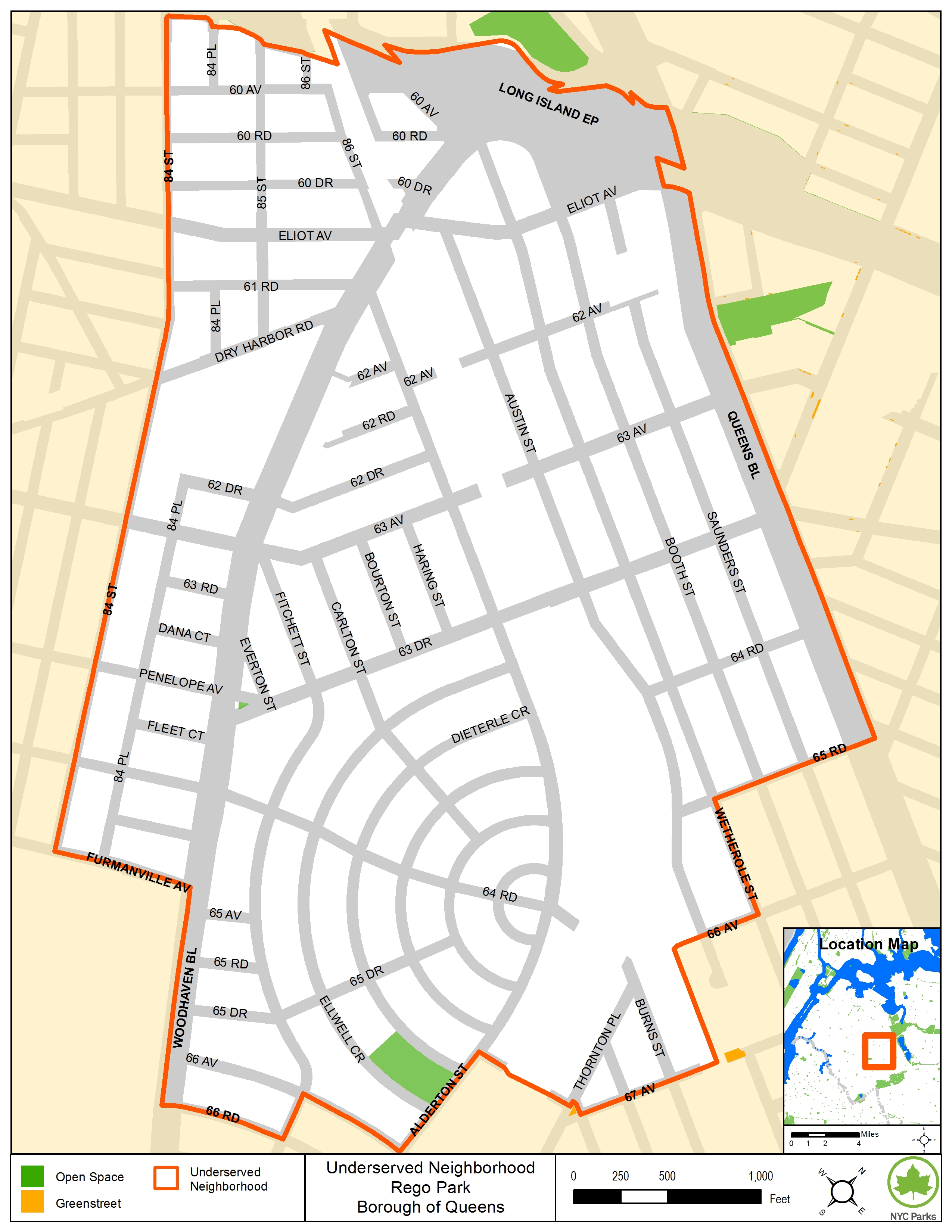 Flushing Meadows New York Map