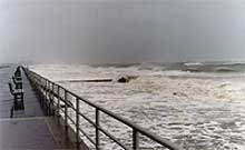 Storm surge at Rockaway 
Beach, 1991