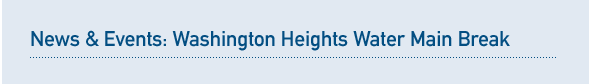 OEM Featured Event: Washington Heights Water Main Break