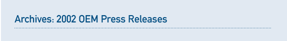 Archives: 2002 Press Releases