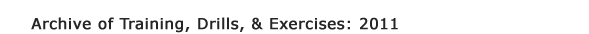 Archive of Training, Drills, & Exercises: 2011