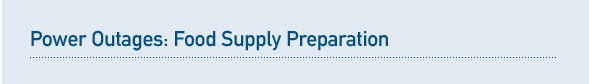 Power Outages: Food Supply Preparation