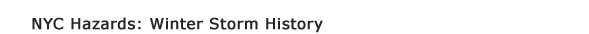 NYC Hazards: NYC Winter Storm History