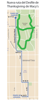 Nueva ruta del Desfile del Día de Acción de Gracias