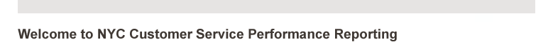 Welcome to the NYC Customer Service Performance Reporting