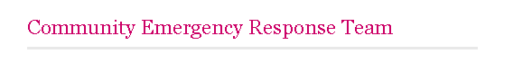 Community Emergency Response Team