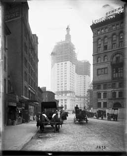 Manhattan Municipal Building under contruction, 1912.