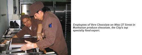 Employees of Vere Chocolate on West 27 Street in Manhattan produce chocolate, the City's top specialty food export.
