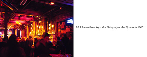 SBS incentives kept the Galapagos Art Space in NYC.