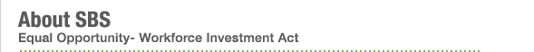 Equal Opportunity- Workforce Investment Act