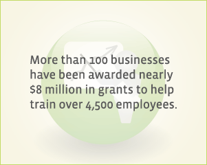 More than 100 businesses have been awarded nearly $8 million in grants to help train over 4,500 employees.
