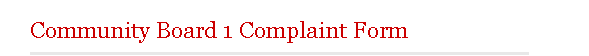 Complaint Form