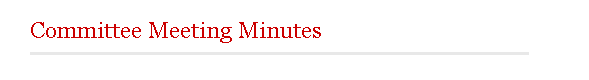 Committee Meeting Minutes