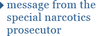 message form the special narcotics prosecutor