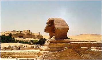 The Great Sphinx in Giza, outside of Cairo, Egypt.
