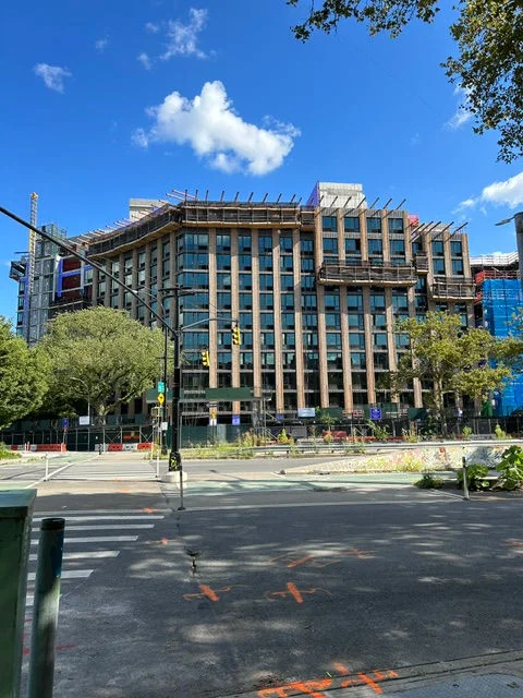 Photograph of a large apartment tower under construction in Windsor Terrace, Brooklyn