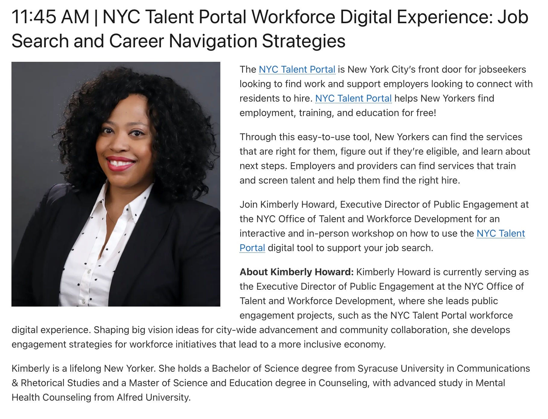 Drop-In Career Support flyer for the New York Public Library 