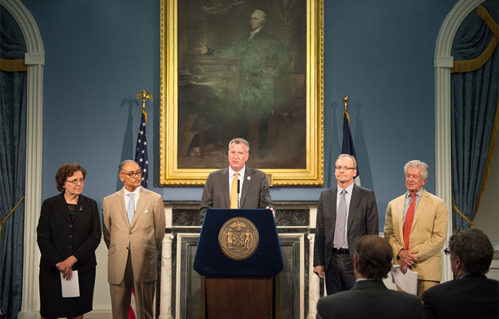Mayor de Blasio appointing Chair and Vice Chair of Mayor's Advisory Committee on the Judiciary.
                                           