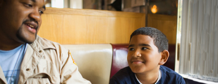 Parent speaking with child