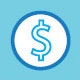 Economic Mobility - Blue logo of a dollar sign