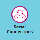 Relationships - Dark pink logo of two hands holding one another
