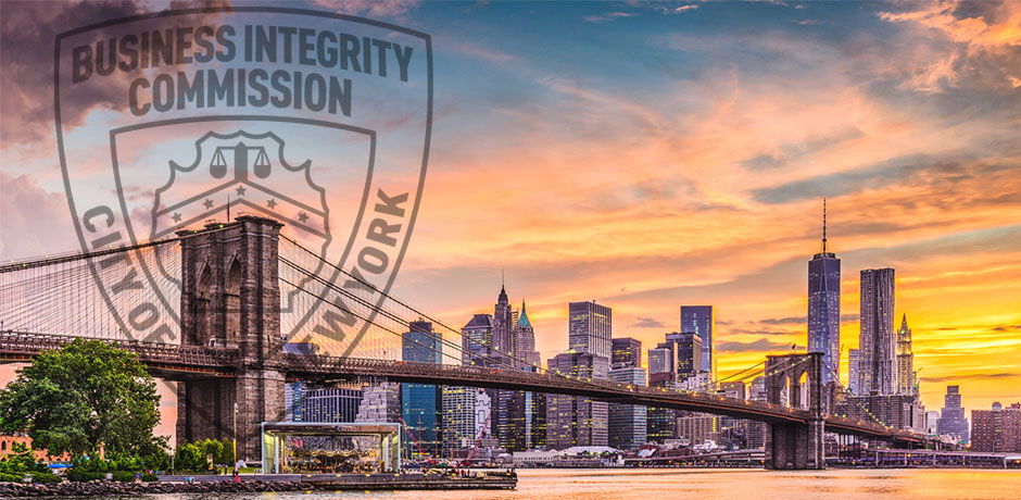 BIC logo on image of Brooklyn Bridge with NYC skyline at sunset
                                           