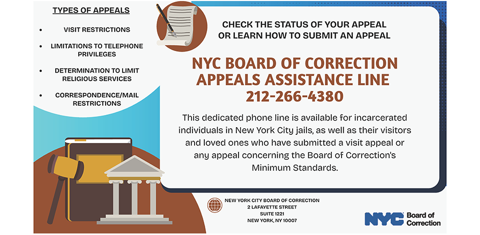 Appeals Assistance Line Flyer (English). Click to view the pdf. 
                                           