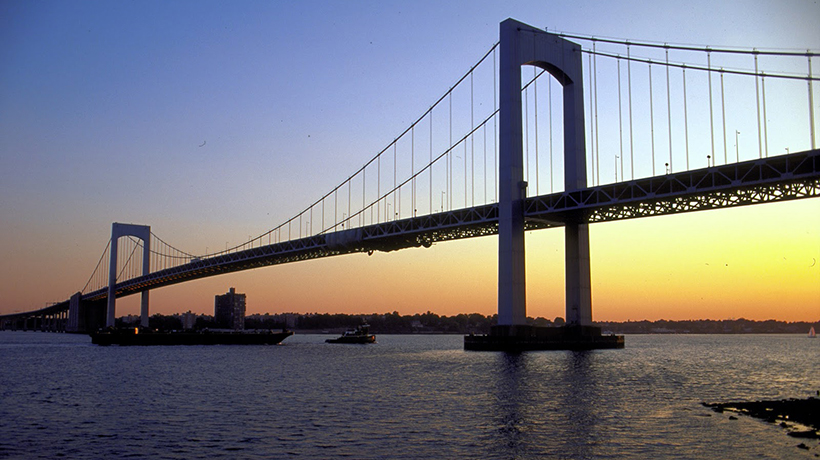 Throgs Neck Bridge at sunset
                                           