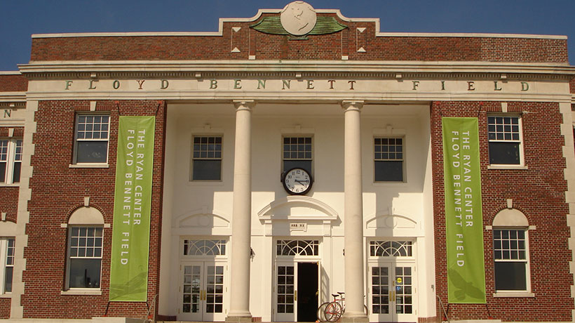 Front entrance of the Ryan Center at Floyd Bennett Field
                                           