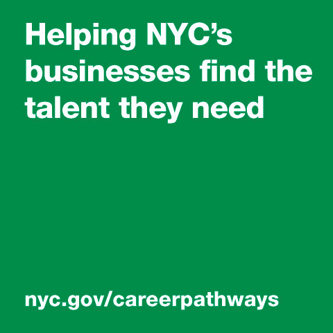 Text: "Helping NYC's businesses find the talent they need."