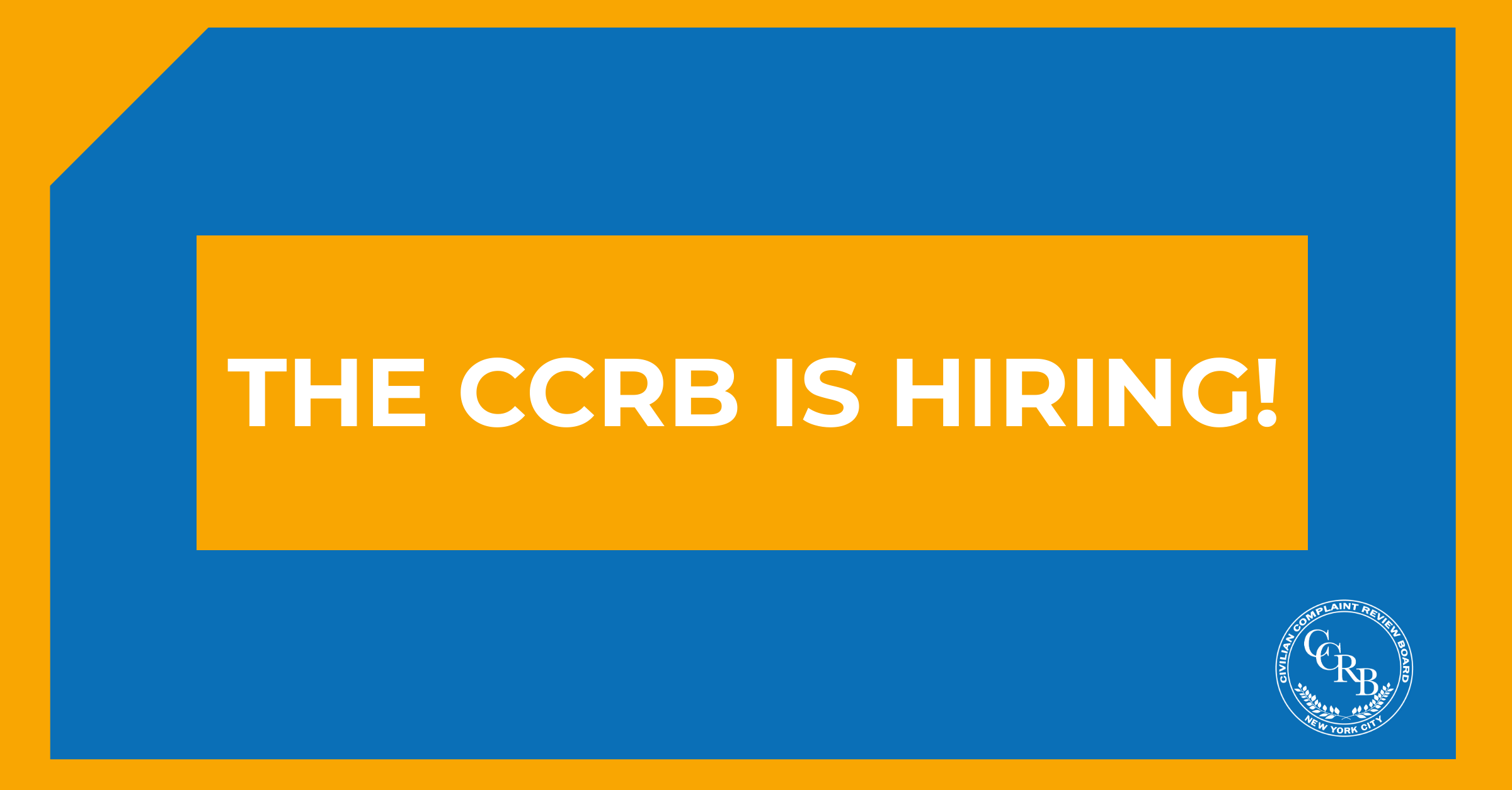 THE CCRB IS HIRING!
                                           